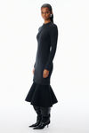 Alexander Wang charcoal ribbed long-sleeve dress in wool