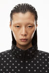 alexander wang 皱褶尼龙烫钻教练夹克 black
