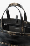 Alexander Wang black/ cream 拉绒效果皮革小号 punch 托特包