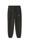 alexander wang sporty logo sweatpant in reverse terry charcoal