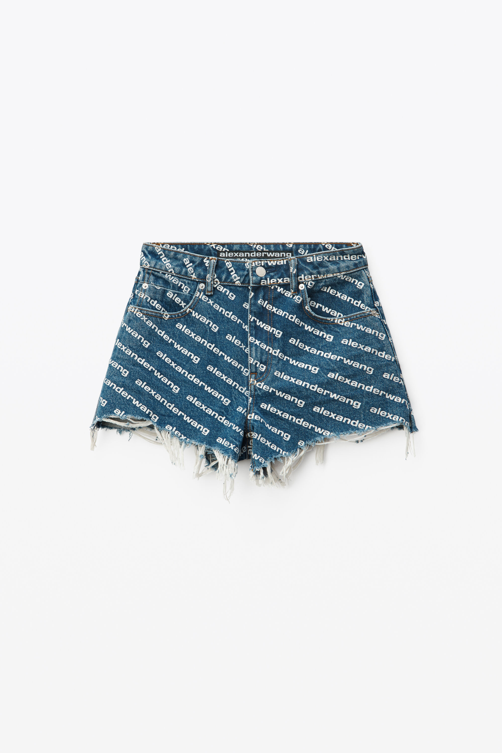 BITE LOGO SHORT IN DEEP BLUE DENIM in DEEP BLUE/WHITE | alexanderwang®