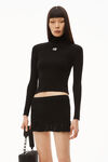 alexander wang ストレッチニット タートルネックトップス black