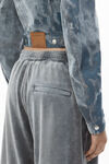 Alexander Wang washed smoke white slim flocked trucker jacket with lasered cloud print