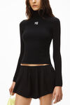 TURTLENECK TOP IN STRETCH KNIT