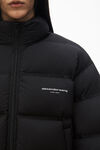 alexander wang cropped puffer coat with reflective logo black