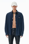 Alexander Wang smog navy plaid navy plaid poplin top