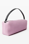 Alexander Wang pink lavender heiress flex bag in neoprene with 3d spikes