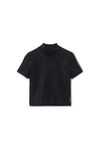 Alexander Wang black crystal hotfix mock neck top