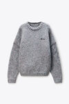 Alexander Wang grey multi grey oversized pullover with hand-crochet logo