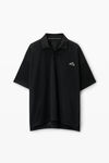 Alexander Wang black polo sportiva in mesh con logo
