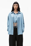 alexander wang double layered top in silk dark iris