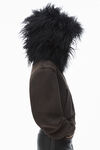 Alexander Wang washed lead hoodie with mongolian hood