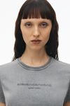 Alexander Wang acid fog logo embossed acid wash shrunken tee