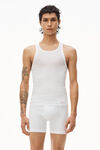 alexander wang tank in ribbed cotton white