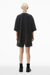 Alexander Wang washed black oversize-baseballhemd aus baumwolljersey
