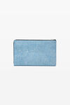 alexander wang zip pouch in trompe- l'oeil leather vintage medium indigo