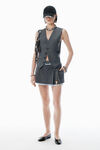 Alexander Wang grey melange/oxford blue grey wool-blend miniskirt