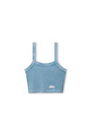 Alexander Wang washed blue cropped camisole in waffle-knit cotton stretch
