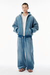 Alexander Wang washed light blue light blue brushed denim oversized hoodie