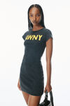 Alexander Wang washed black graphic logo minidress