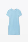 Alexander Wang sky blue 徽标装饰提花迷你连衣裙