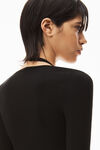 alexander wang bikini cardigan in stretch viscose knit black