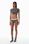 Alexander Wang army drab grey cropped baby tee in cotton
