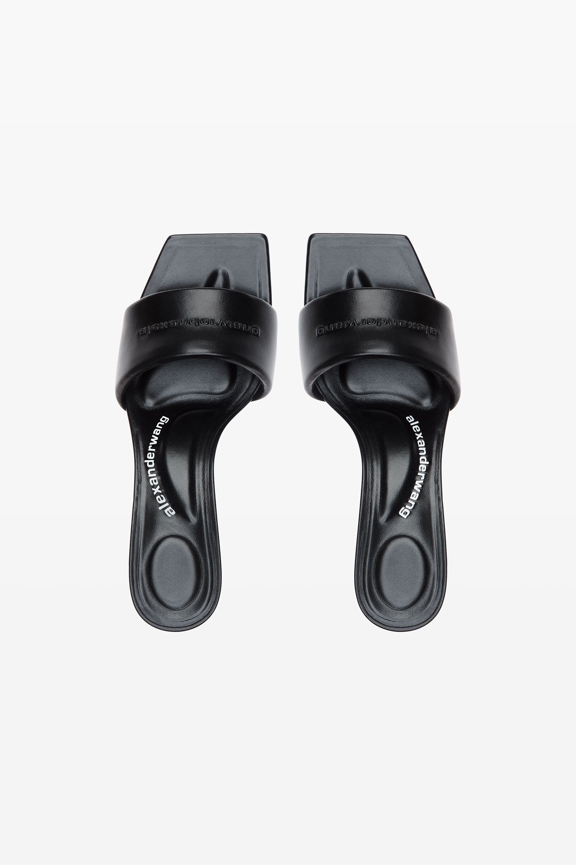 black lambskin vic sandals in BLACK | alexanderwang®