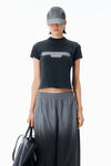 Alexander Wang washed black 反光光环印花徽标 t 恤