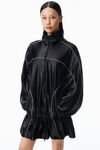 Alexander Wang black drop waist parka dress with reflective piping