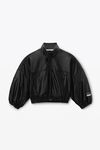 Alexander Wang black cropped track jacket with piping