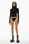 alexander wang long sleeve turtleneck in bodycon nylon black