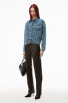 alexander wang game logo jacket in denim deep blue/white