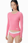 Alexander Wang lotus pink pink long-sleeve scoop neck tee