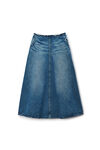 Alexander Wang vintage marbled blue a字形中长款牛仔布半身裙