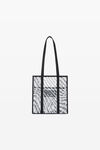 alexander wang the freeze small tote in logo mesh white/black