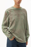 alexander wang plaster dyed long sleeve in compact jersey kelly green combo