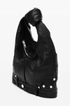 alexander wang mini hobo bag in moto leather black