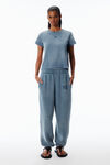 Alexander Wang washed blue ink blue shrunken cotton tee with logo