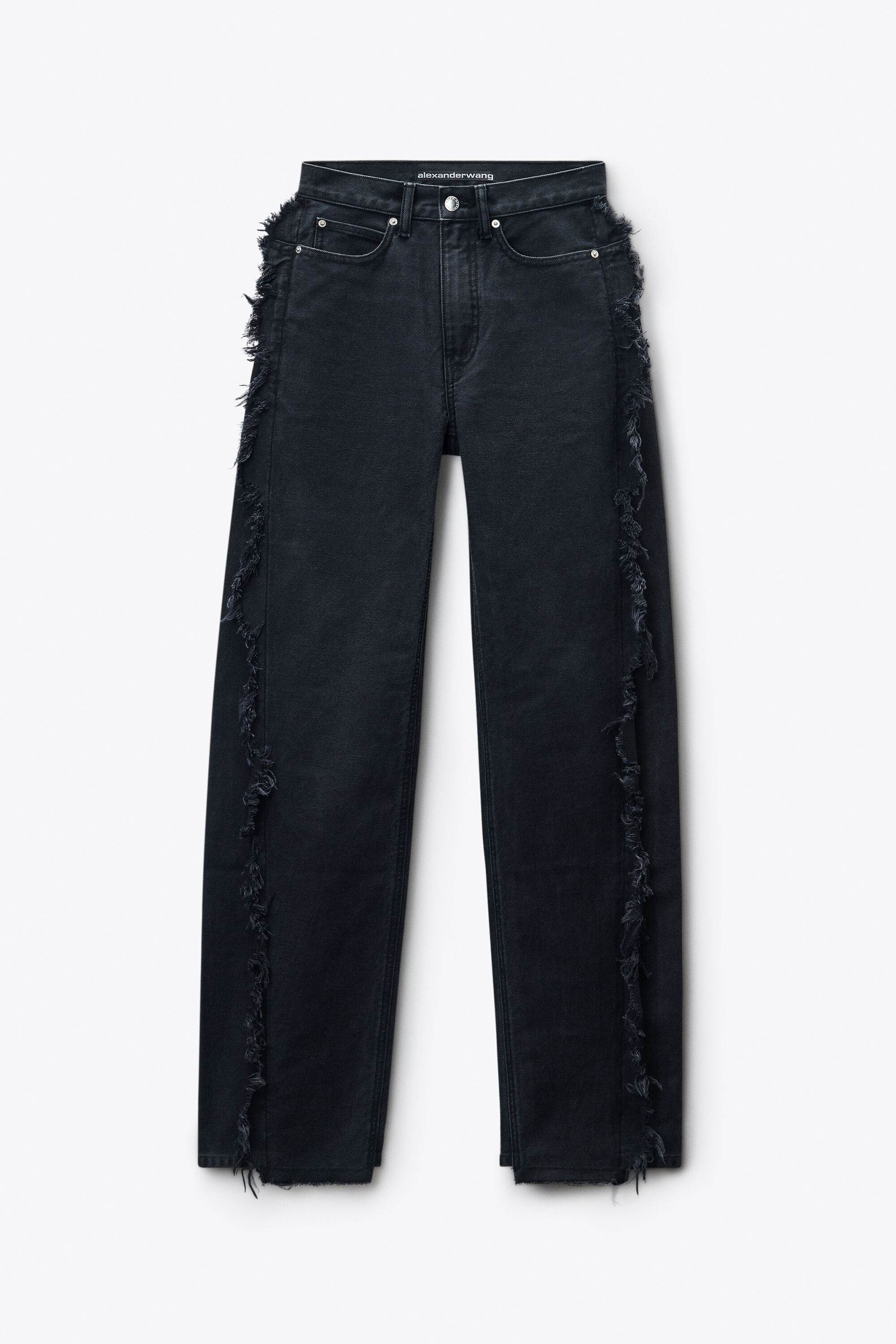 black denim and mesh zipper pant - regular in FADED BLACK