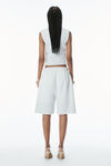 Alexander Wang light heather grey cut-off logo muscle tee