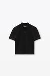 Alexander Wang black logo short sleeve mockneck top