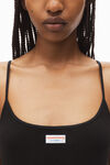 Alexander Wang black cropped ribbed cotton cami tank