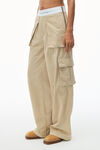 pantalon cargo style raver taille mi-haute en sergé de coton