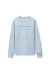 alexander wang 密织平纹针织布发泡品牌标志长袖 t 恤 light blue heather