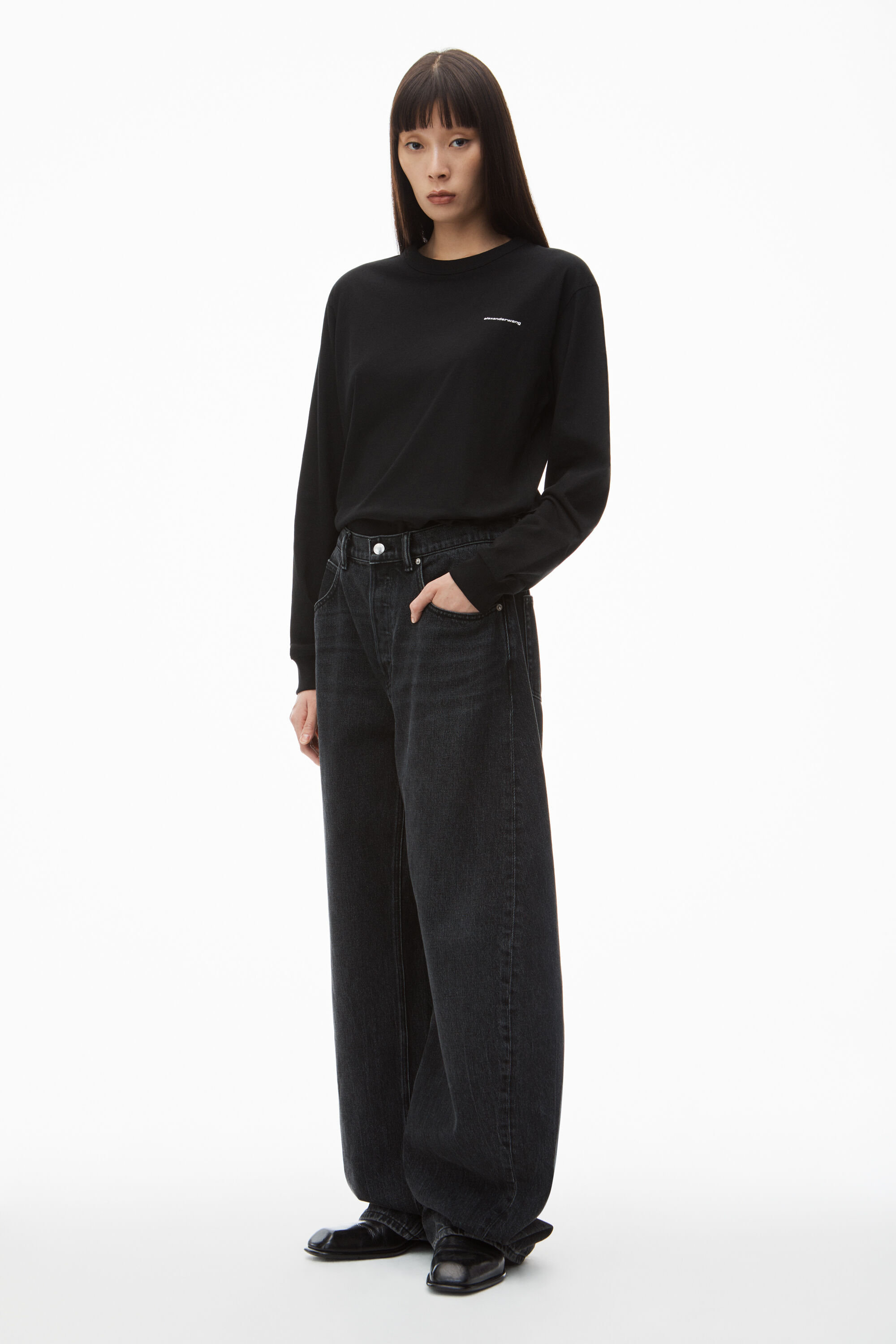 alexanderwang アレキサンダーワング ハイツイストジャージー ロング 
