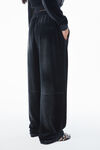 Alexander Wang washed nickel sweatpant with clear bead hotfix in crushed velour