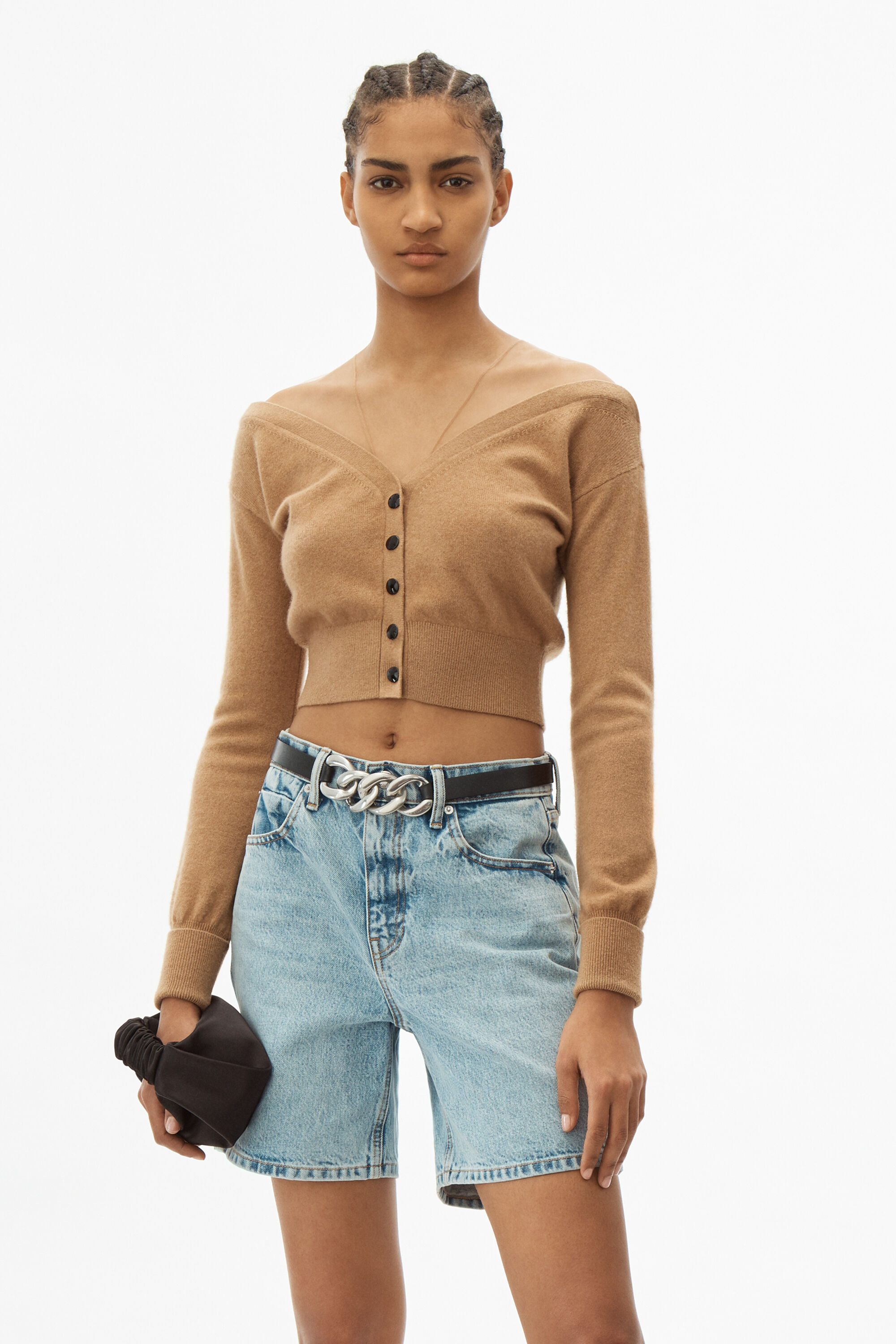 fitted cropped cardigan