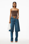 alexander wang clear hotfix camisole in light mesh chocolate