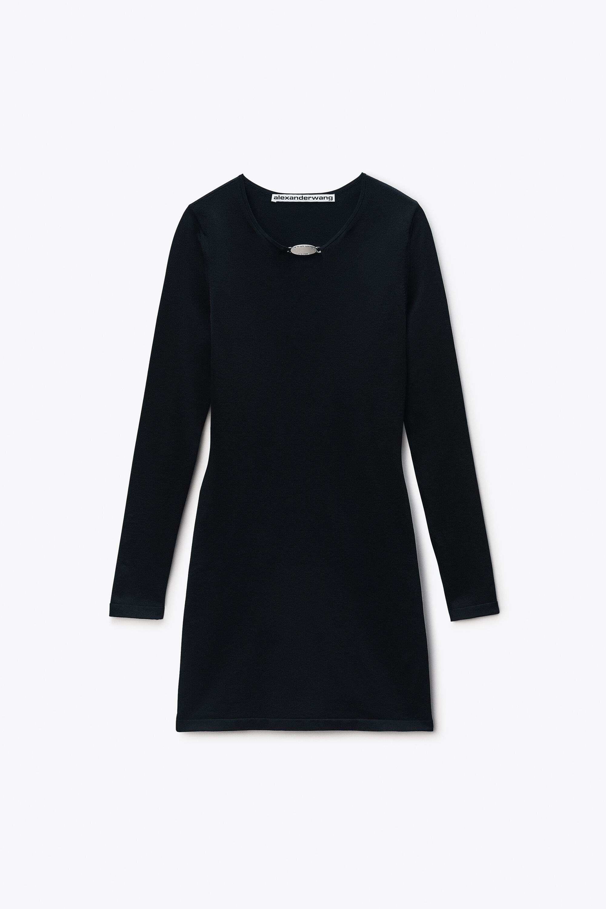 Metal Logo Minidresss in Matte Jersey in BLACK | alexanderwang®